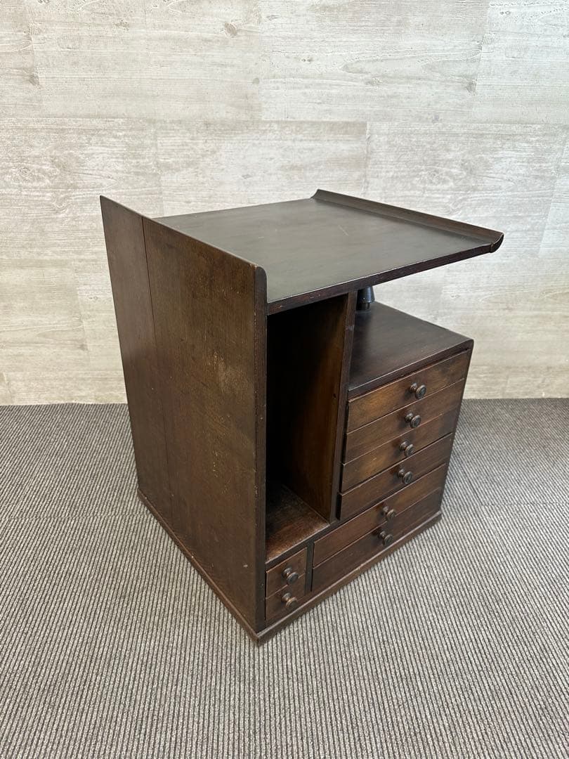 昭和レトロ 違い棚 キャビネット 小引き出し 花台 チェスト