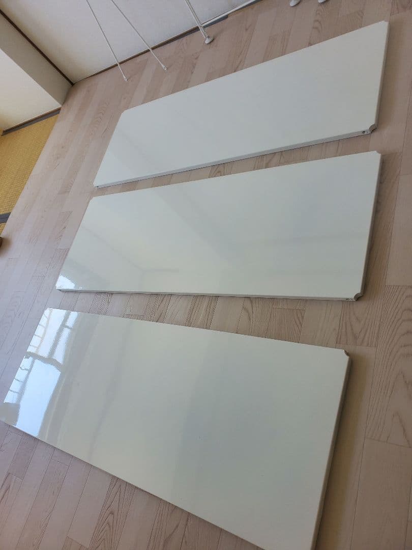 ★超お買い得美品 棚3枚シェルフ★ 無印良品スチールユニットシェルフライトグレー