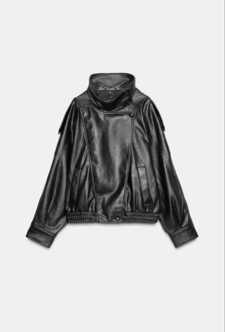 完売品！ZARA フェイクレザージャケット S ブラック 今期新作⭐︎