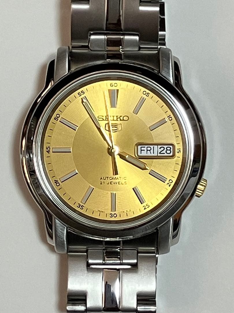 SEIKO5 SNKL81K1 自動巻き デイデイト 稼働品 腕周り約18cm