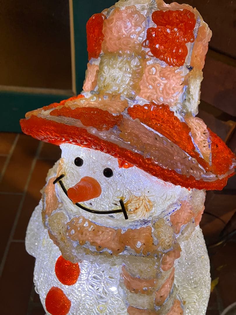 ライトアップ雪だるま装飾品 コンセント　ライト　イルミネーション　スノーマン