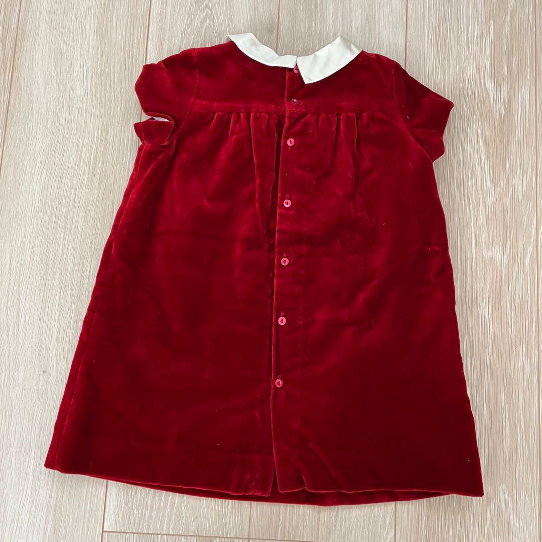 ボンポワ2018aw クチュールラインのベロアワンピース3A