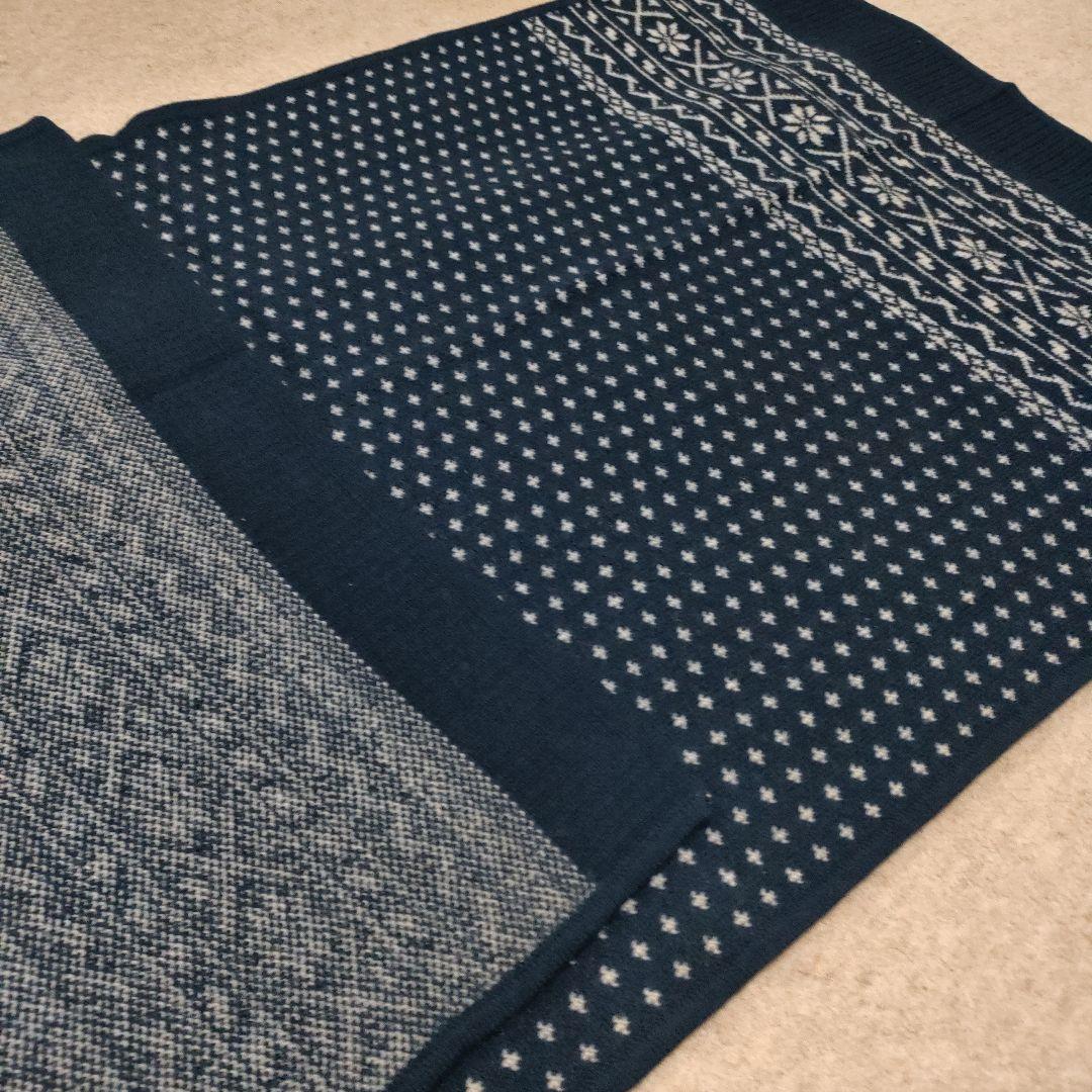 ラルフローレン雪柄ブランケット 65x160cm毛100%男女兼用高級