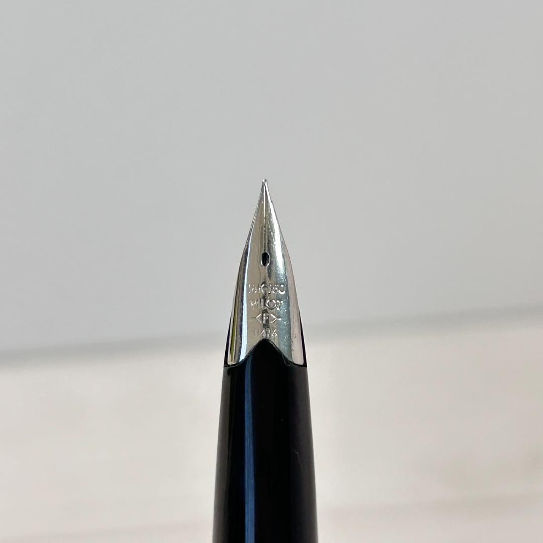 パイロット 万年筆 エリート シルバー格子キャップ 18K 細字 レア U124