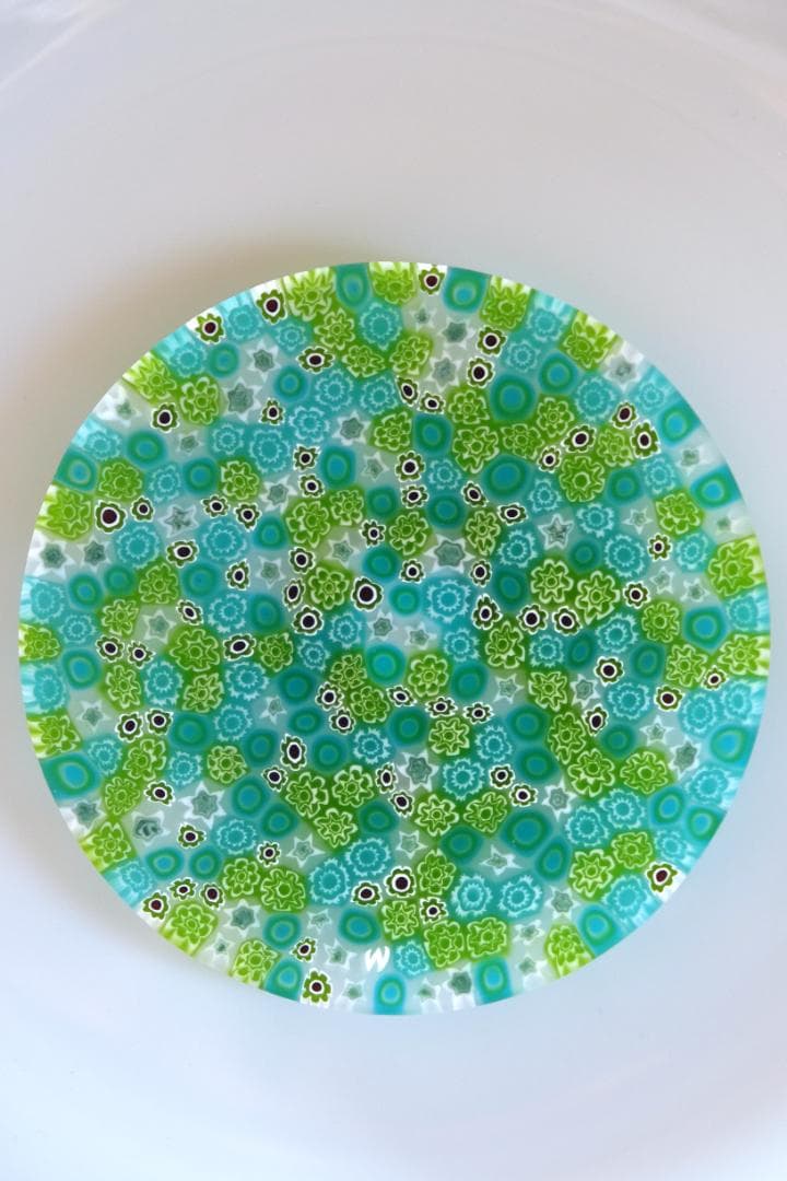 ベネチアングラス ミルフィオリ プレート 小皿 ムラノ ムリーニ 江波冨士子