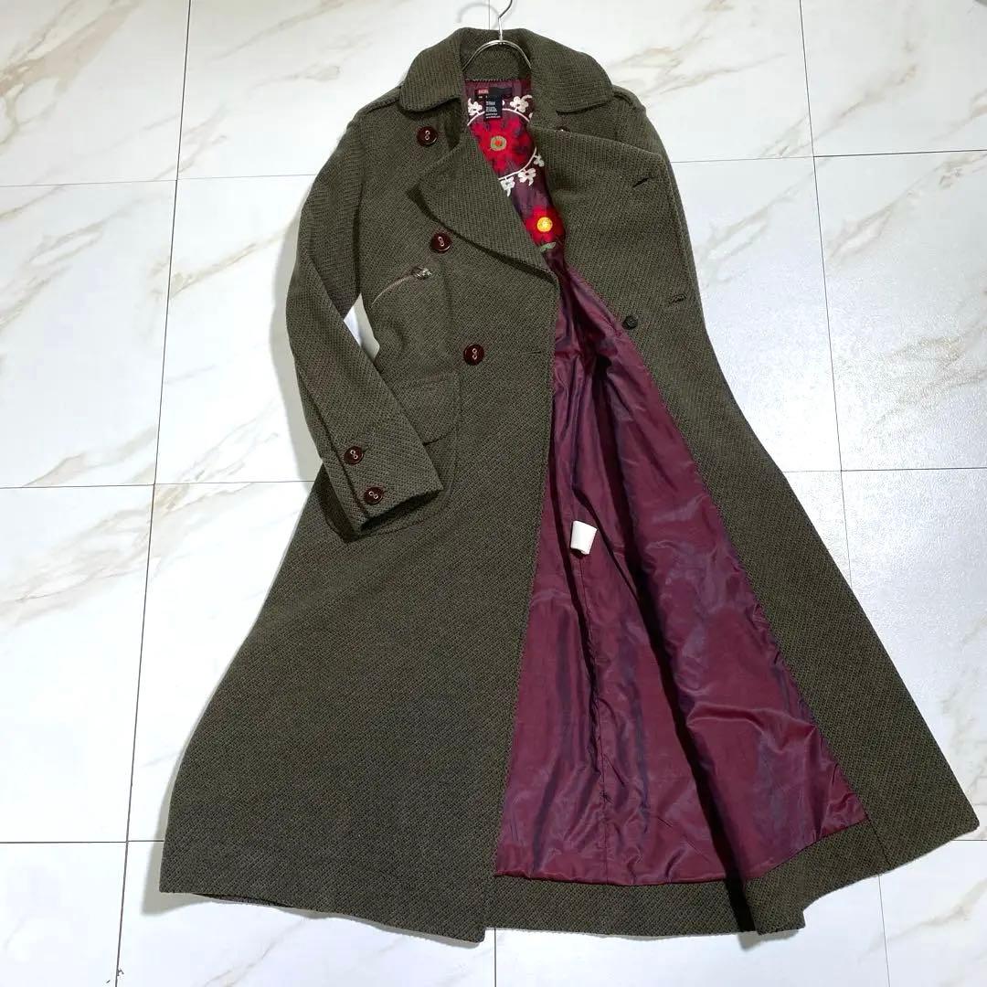 希少⭐︎ディーゼル ミリタリー調 ダブルフェイス ダブルブレストロングコート 花柄