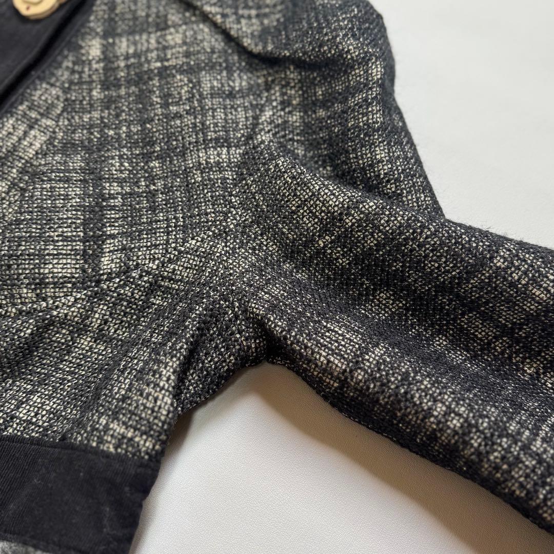 アルベロベロ ブタさん チェック柄 ラメジャケット 異素材 切替 フレア コート