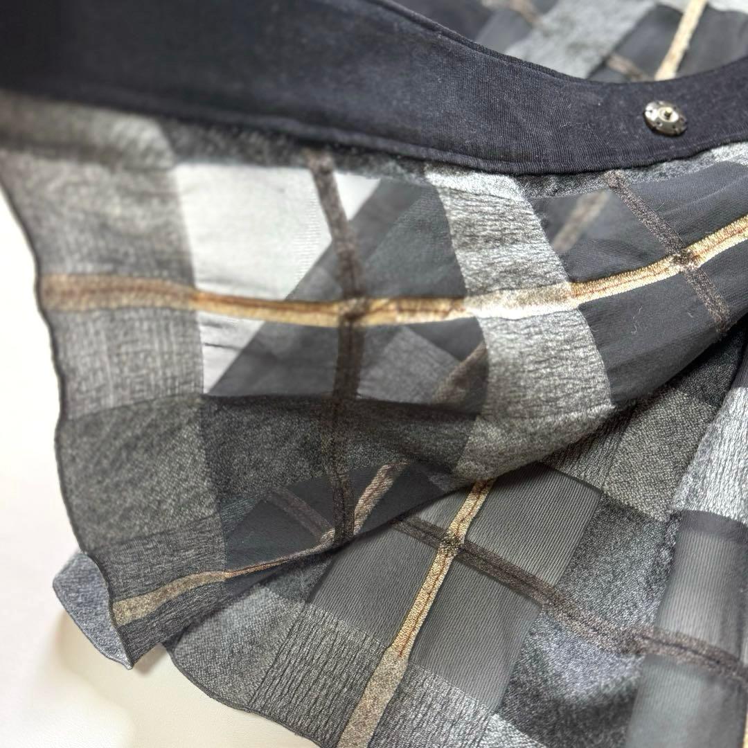 アルベロベロ ブタさん チェック柄 ラメジャケット 異素材 切替 フレア コート