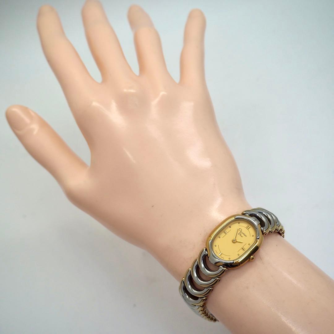 445 稼働【美品】クリスチャンディオール　レディース　時計　ゴールド　オーバル