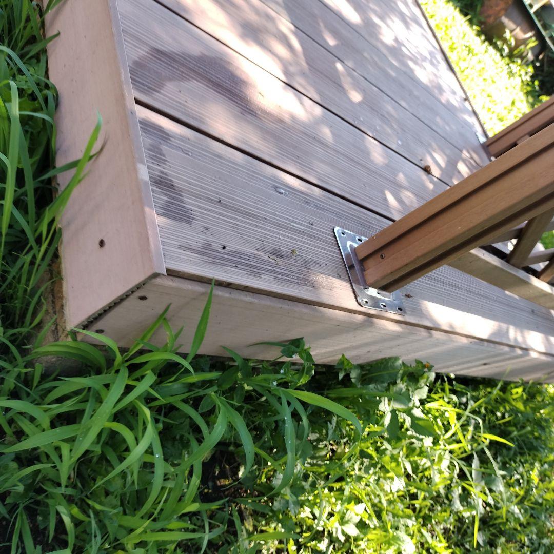 大型　ウッドデッキ　デッキ　人工木　樹脂　フェンス付き　耐久性　引き取り　岩手