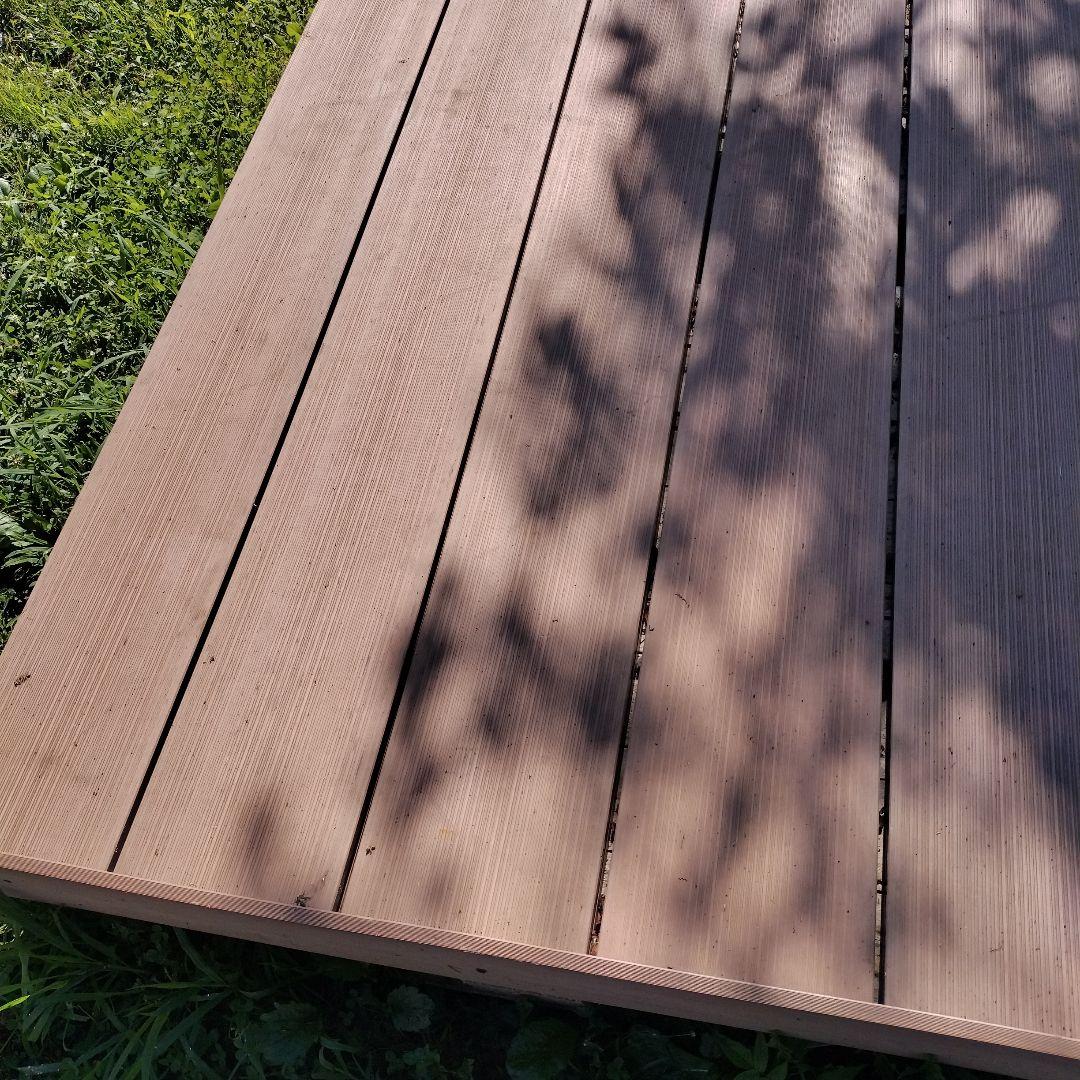 大型　ウッドデッキ　デッキ　人工木　樹脂　フェンス付き　耐久性　引き取り　岩手