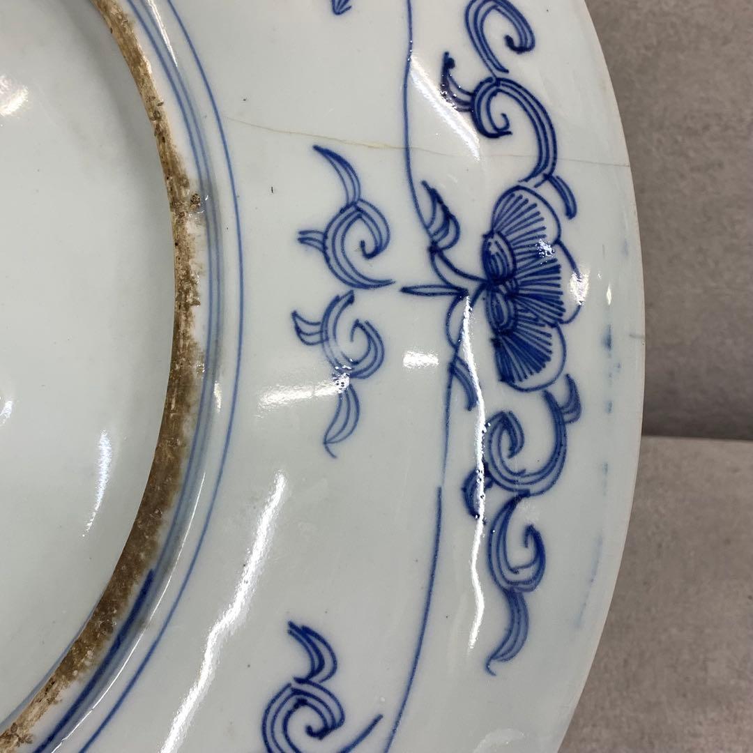 直径 46.6cm ! 大皿 飾り皿 時代物 蝶々 花 昭和レトロ 飾り皿 ③