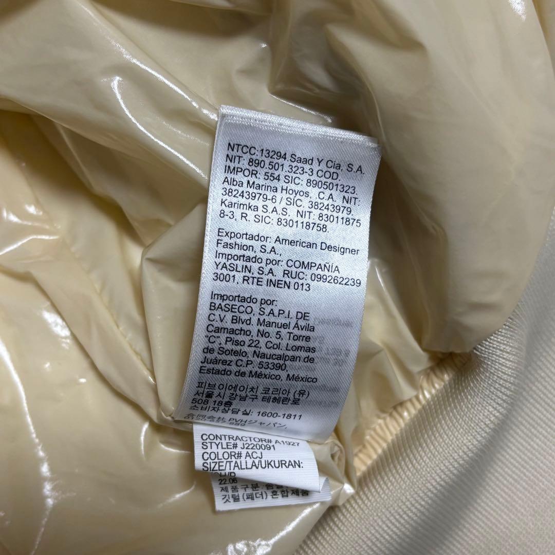 夢*♫様 カルバンクライン ジーンズ ダウンジャケット S 白 ホワイト クリー