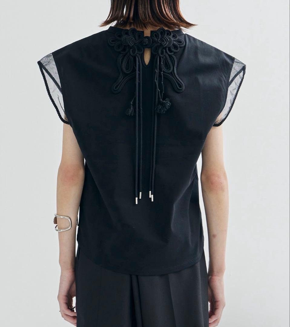 タナカダイスケ　China ribbon no sleeve T-shirt