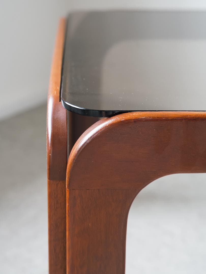 70-80's vintage スモーク ガラステーブル ミッドセンチュリー