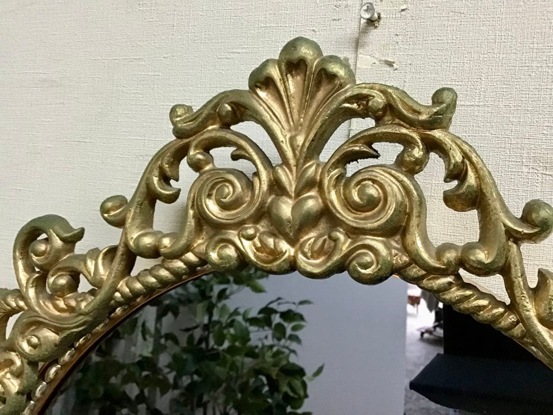 管250☆フランス製☆希少☆アンティーク☆ランプ付き☆ウォールミラー☆壁掛け鏡