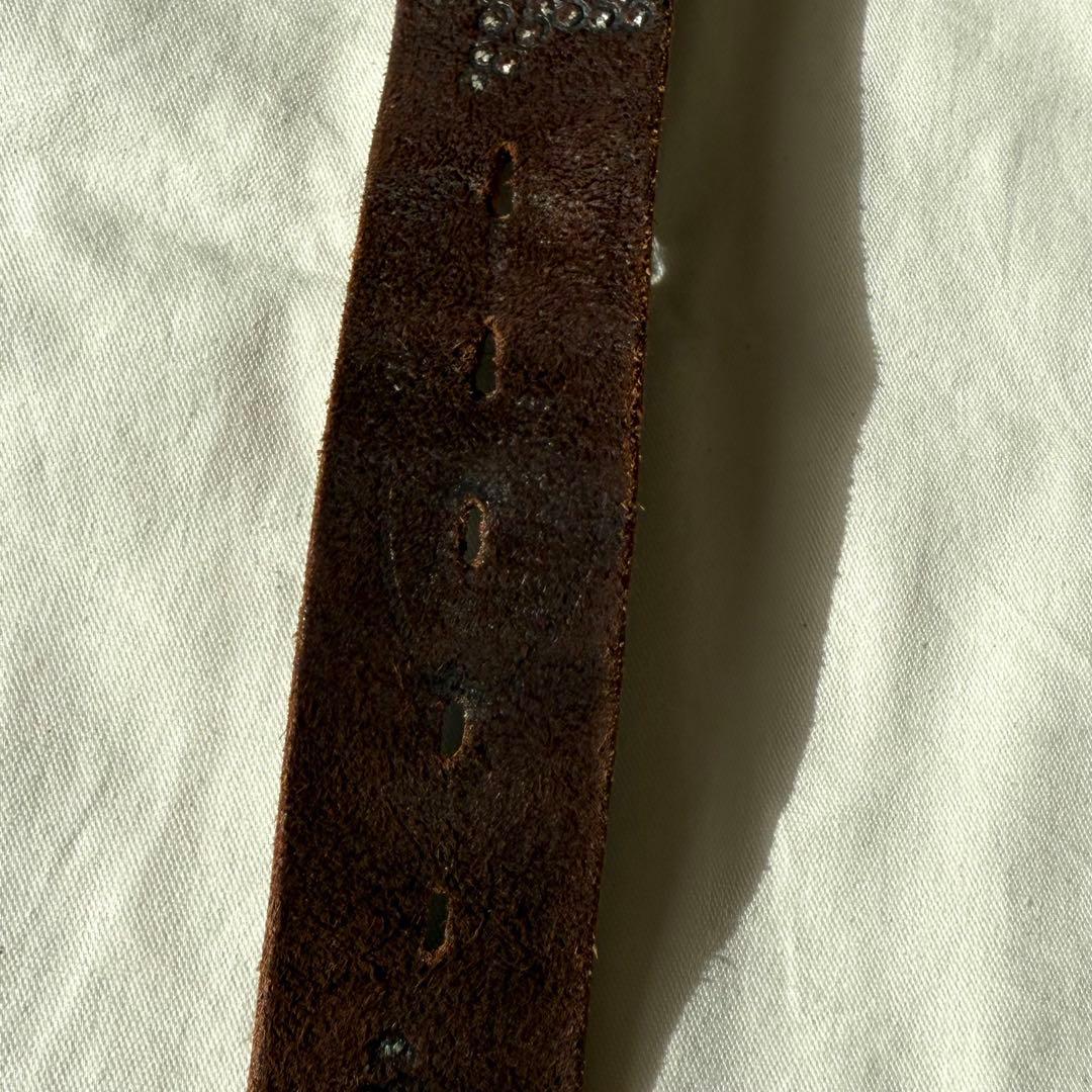 【34】美品 HTC レアPEACE 濃茶 スタッズベルト ターコイズ USA製