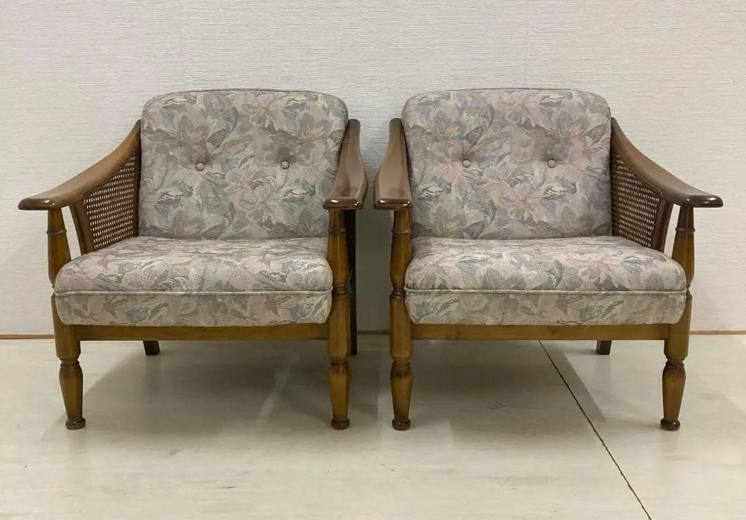 【カリモク】コロニアル アームチェア　1人掛けソファ 椅子 2脚セット