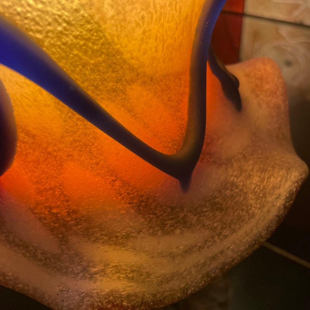 沖縄・琉球ガラス　名工・稲嶺盛吉作　 琉球ガラスランプ