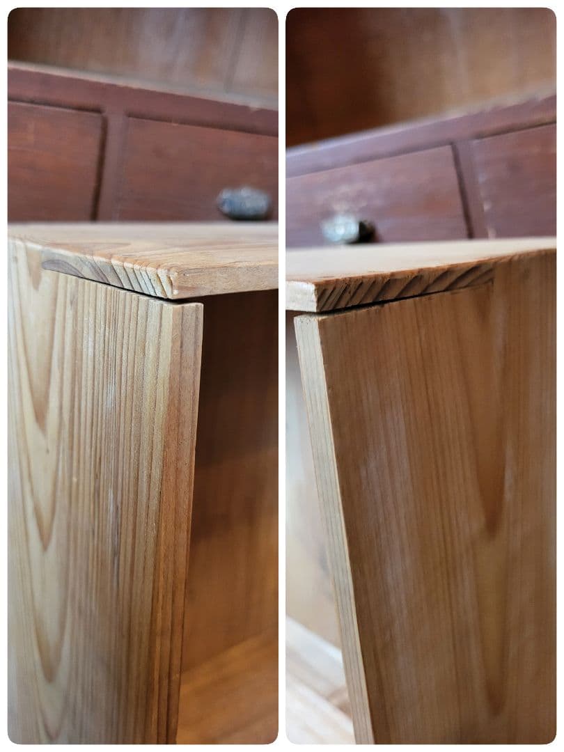 ガラス戸棚　引き出し　4杯　ゆらゆらガラス　古道具　アンティーク