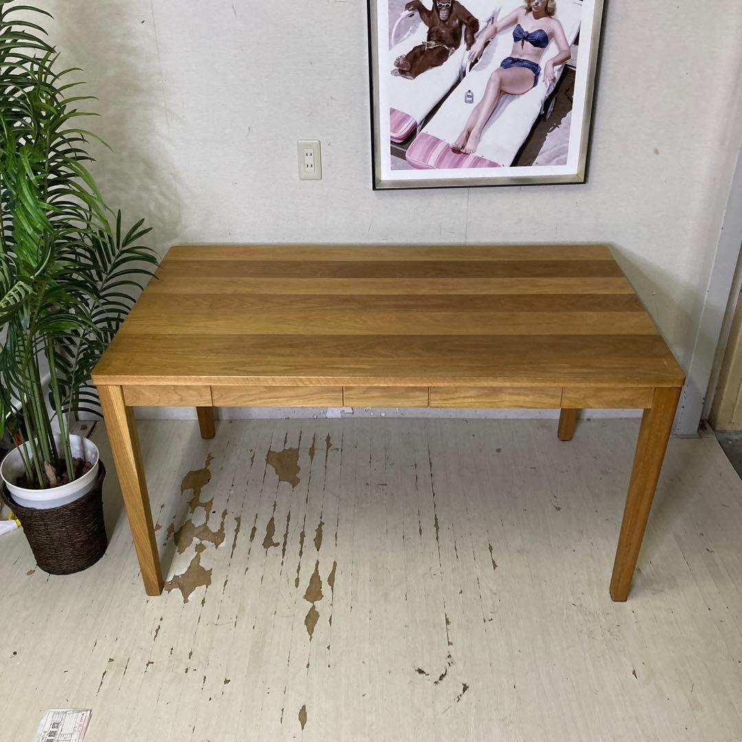 25502 木製テーブル（引出付）・オーク材 無垢材 ダイニングテーブル無印良品