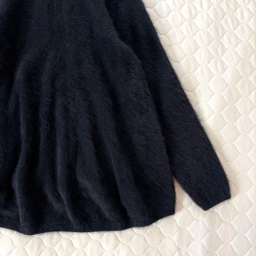 【極美品】BEARDSLEY ファーニットフレアプルオーバー　ニット　ブラック