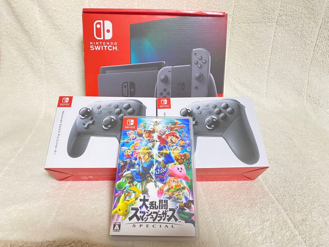 【完品】Nintendo Switch 本体 グレー 大乱闘スマッシュブラザーズ