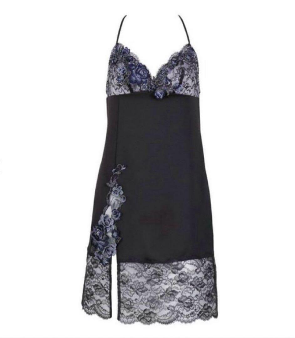 サルート/10 新品タグ付 ガウン＆スリップ 2点セット M黒