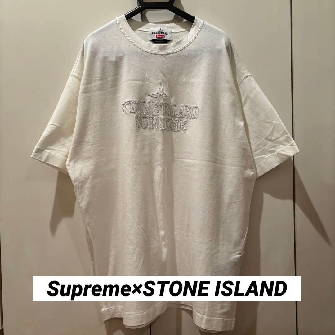 【入手困難】STONE  × Supreme 刺繍ロゴ Tシャツ