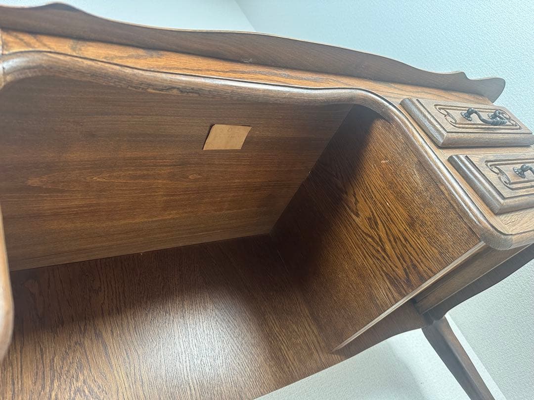 三越 ブルージュ Brugge オーク材 猫脚 デスク ヨーロピアン ※i1※