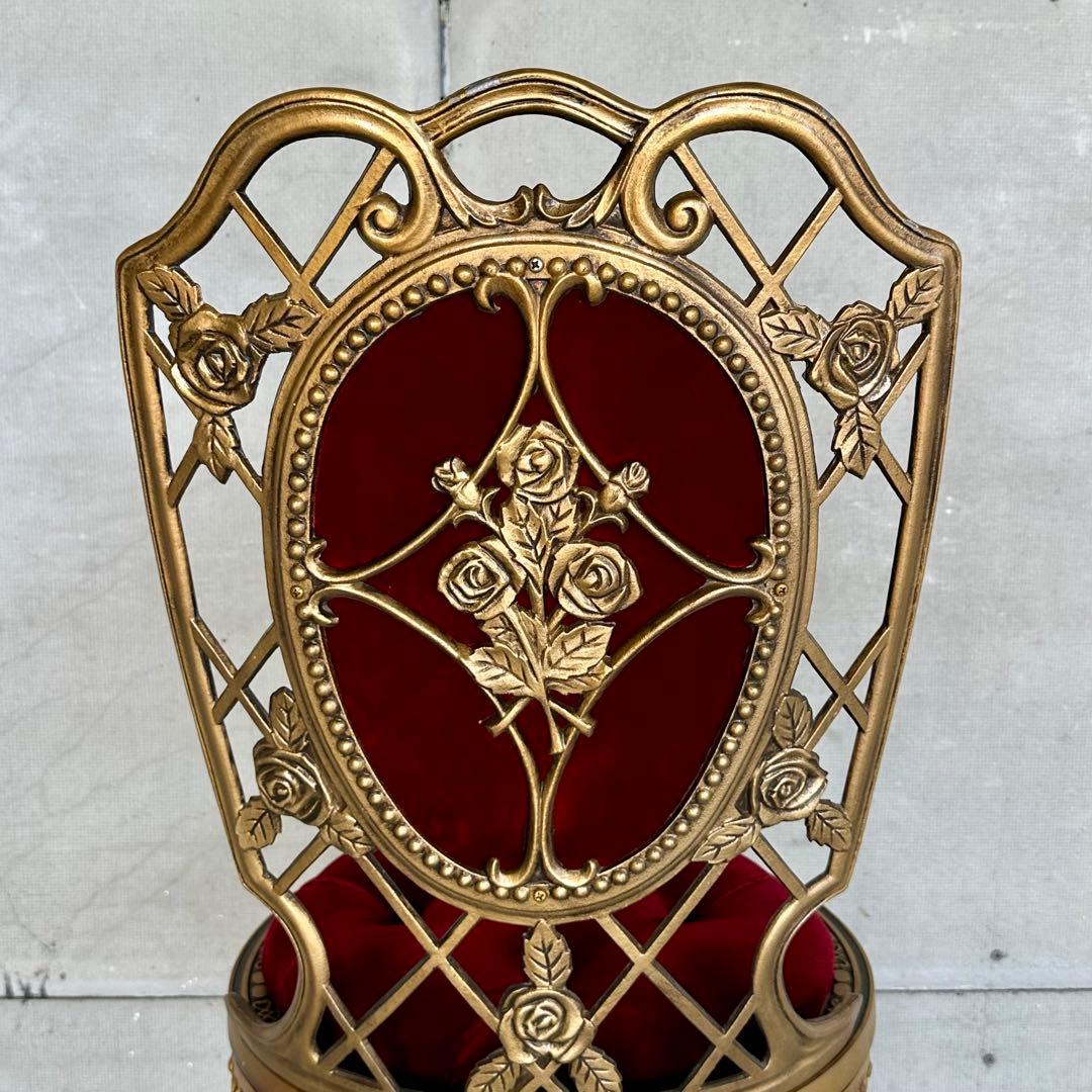 アテム ①★アルミ製アンティークチェア★ ゴールド × ベロアクラシカル