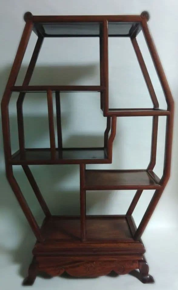 変形棚　飾り棚　飾り台　高さ54cm 大型　木製