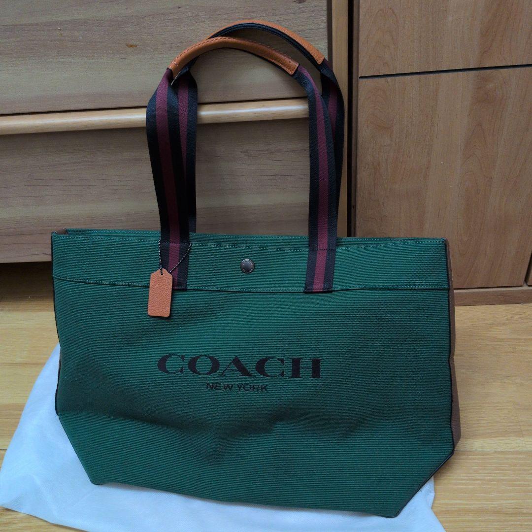 【新品未使用】コーチ バッグ メンズ トートバッグ グリーン