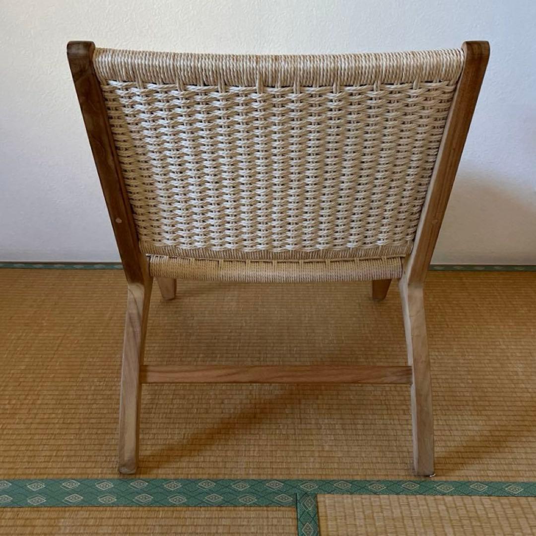 ラウンジチェア ペーパーコード×チーク材 ナチュラル