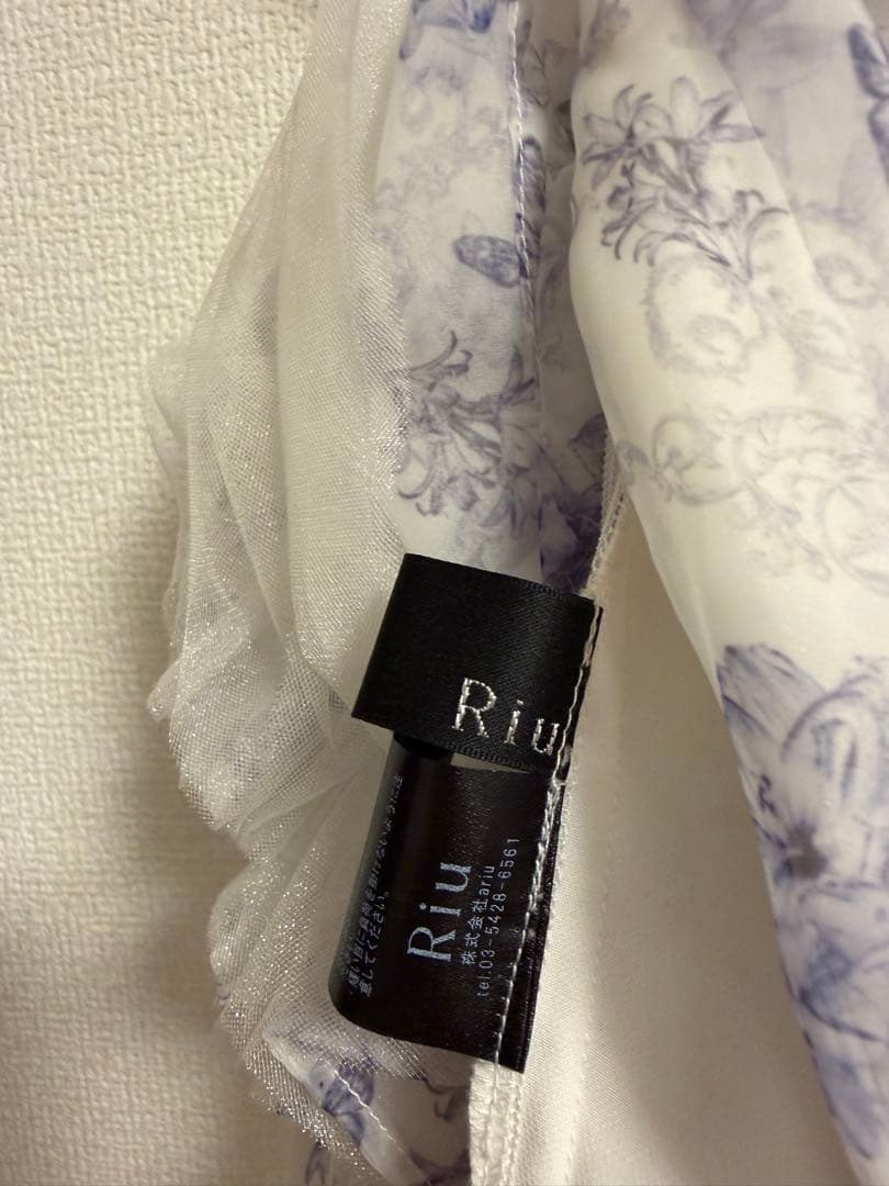Riu (リウ) ギャザーオフショルダートップス　ブルー