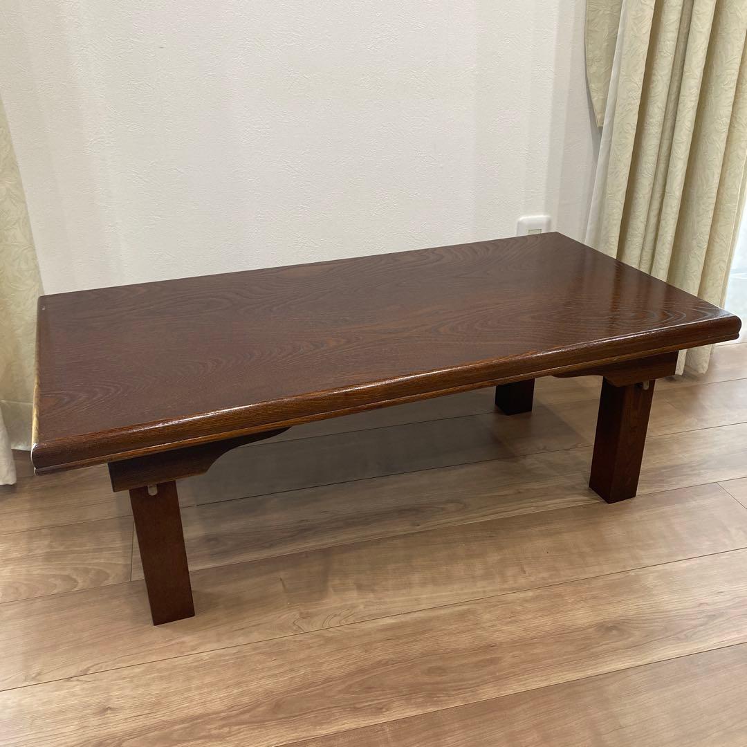 欅 ケヤキ テーブル 座卓　和風　和室　レトロ　アンティーク