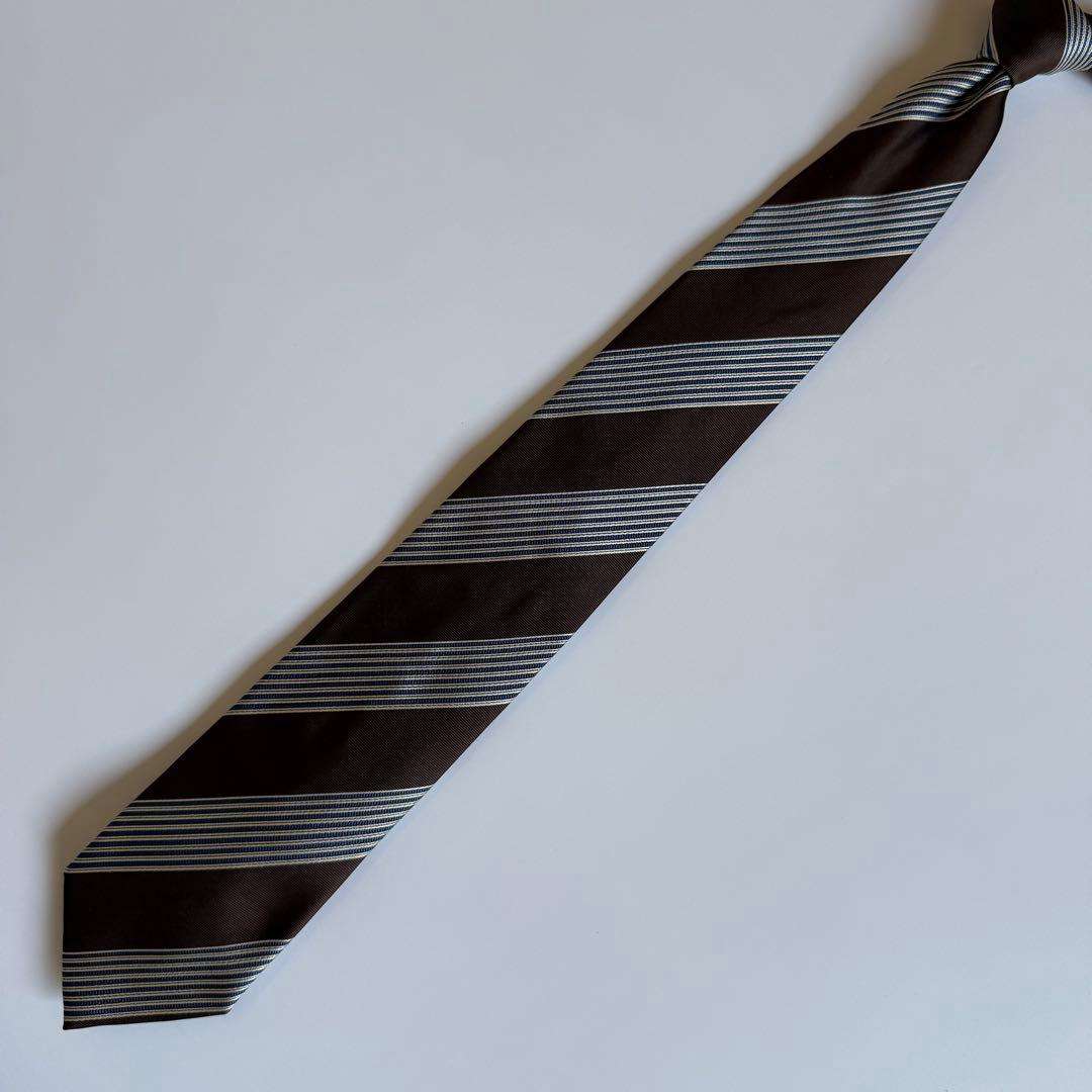FRANCO BASSI フランコバッシ Blue&Brown ストライプタイ