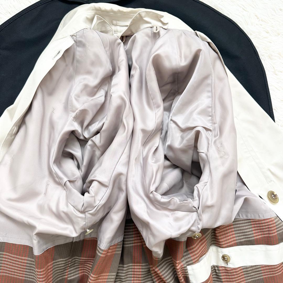 イヴサンローラン ウールライナー付 トレンチコート ライトベージュ S 日本製