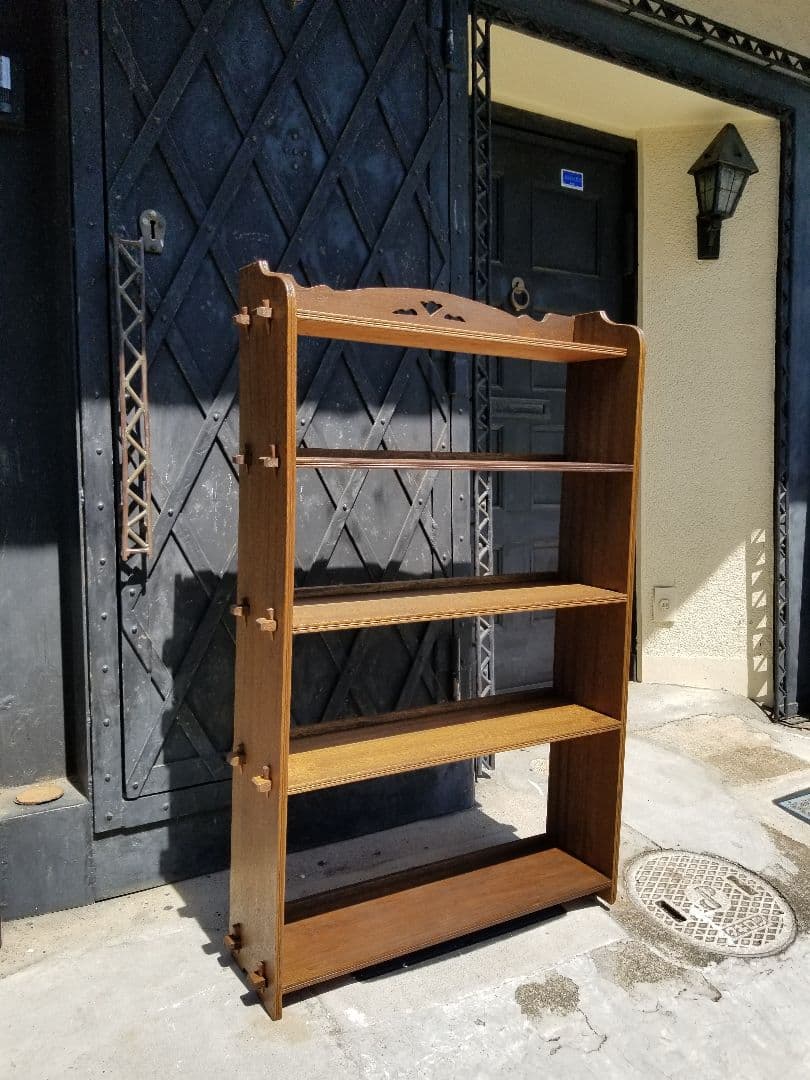 1960's　クサビ　透かし彫り　細工　飾り棚　オープン　ラック　シェルフ