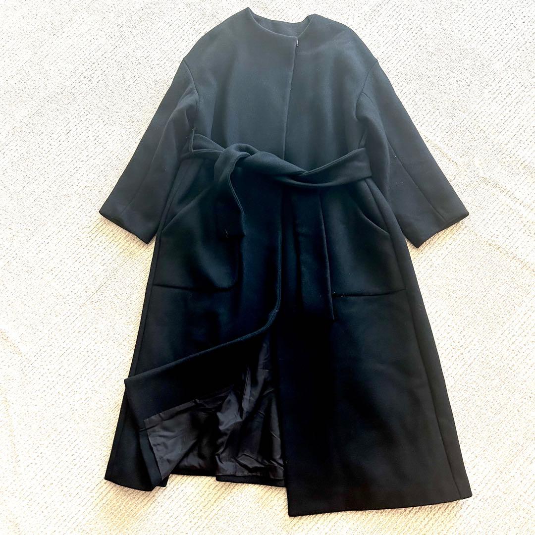 ヴェルメイユ パー イエナ メルトン テント ライン コート ロング リボン