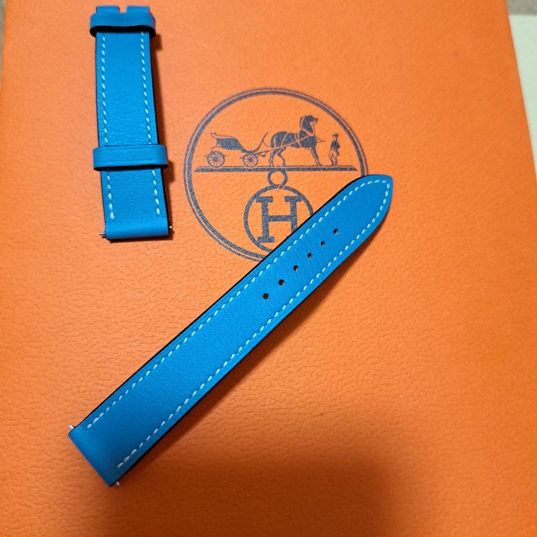 ミンミン　エルメス レザーベルト 青　HH1.210 Hウォッチ　pm