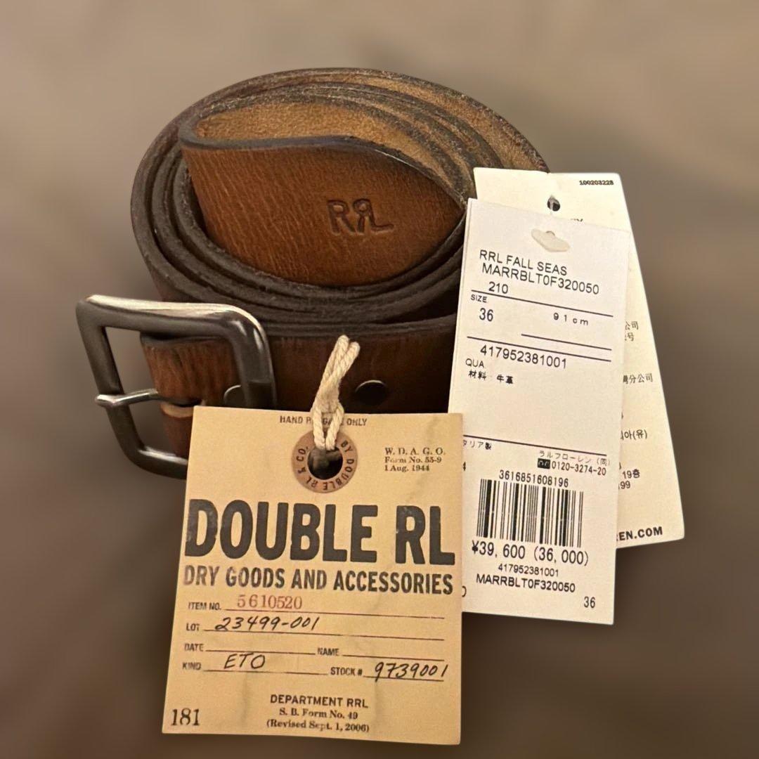 新品【希少】直営店購入　RRL ベルト　ギャリソン ダブルアールエル 36