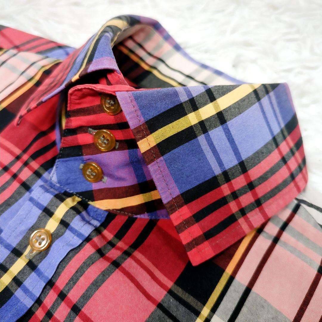 入手困難希少最大サイズ50【美品】ヴィヴィアンマン チェック柄シャツ 刺繍オーブ