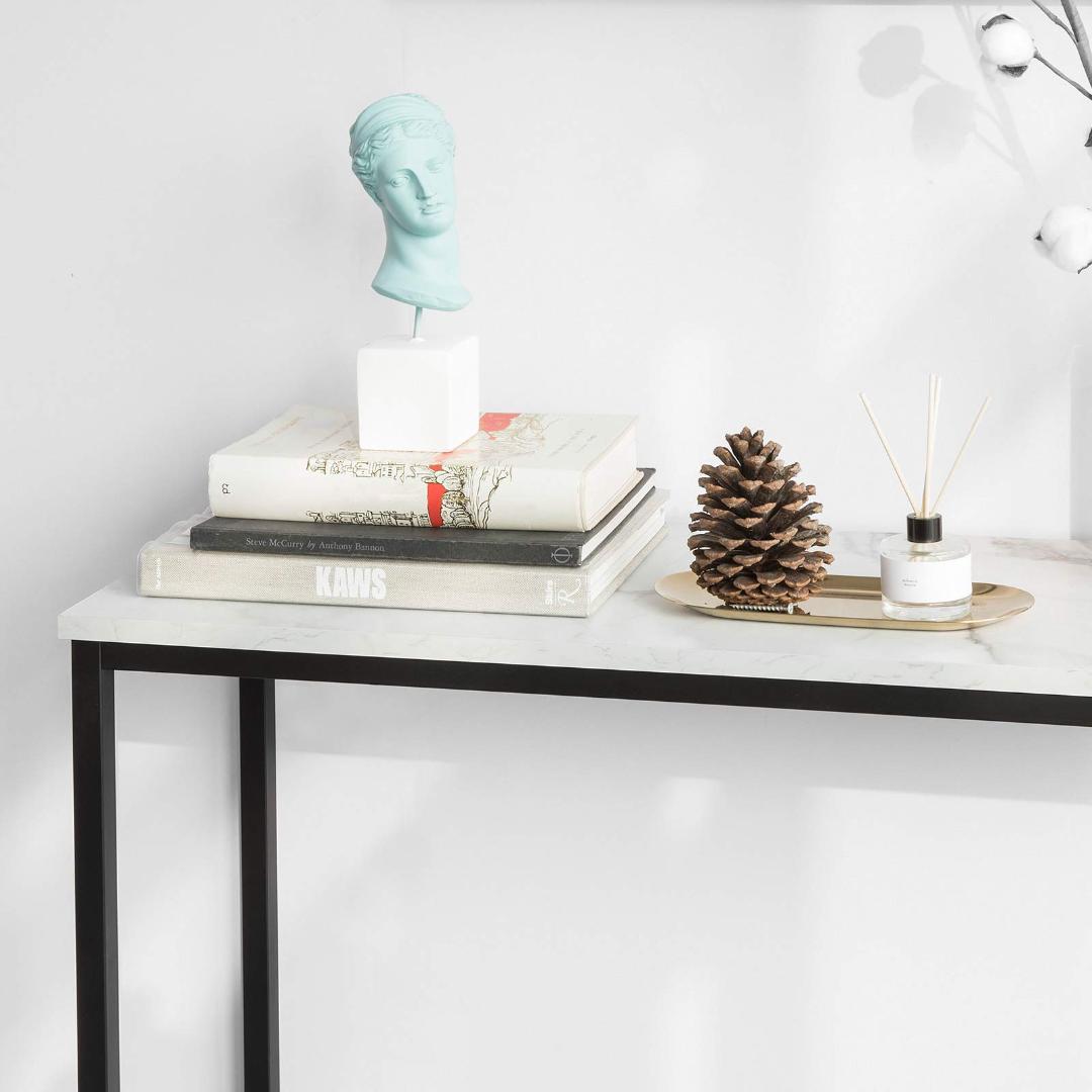 リビング 玄関 大理石調 北欧 コンソールテーブル スリム