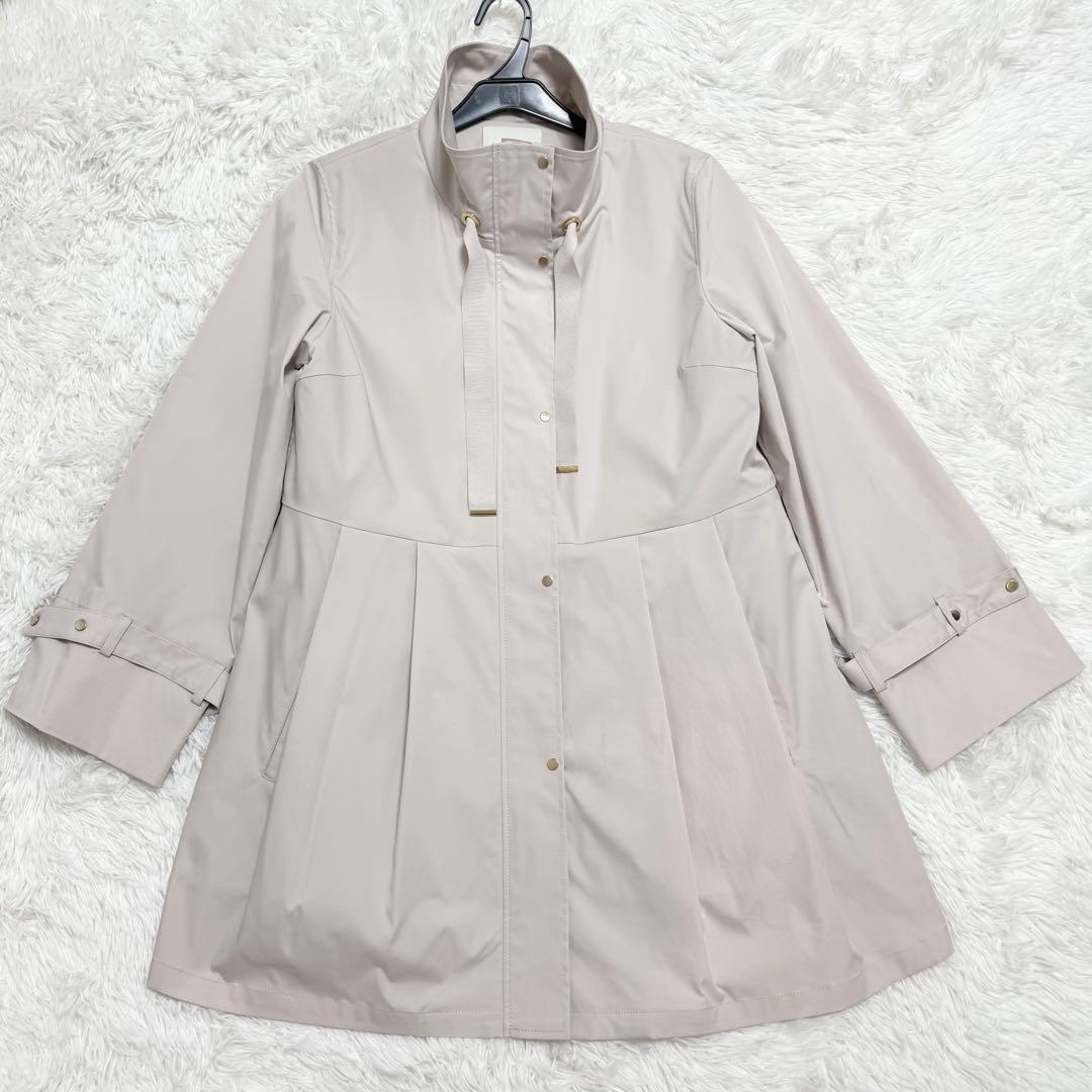 未使用級 今年モデル アナイ ブライトツイルフレアミドルコート 38 ベージュ