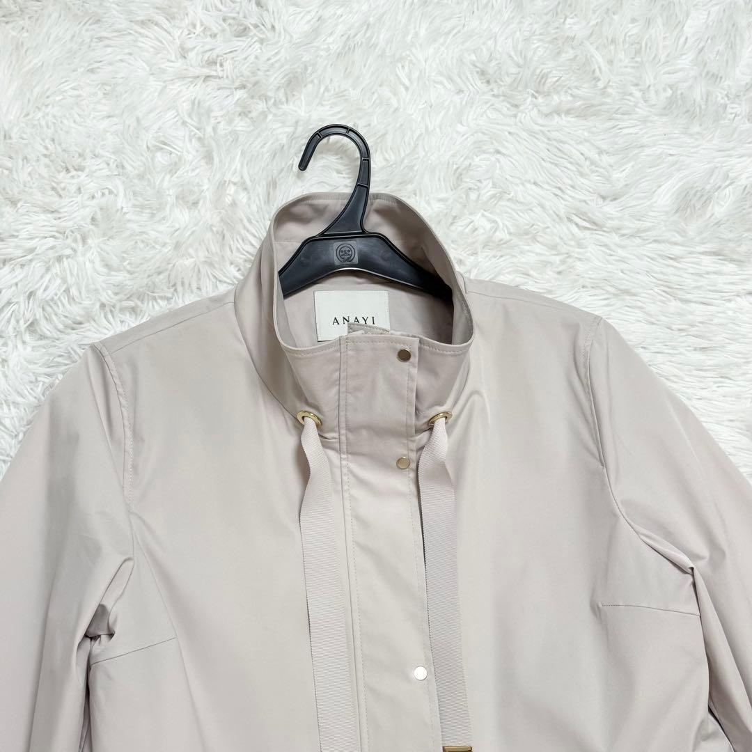 未使用級 今年モデル アナイ ブライトツイルフレアミドルコート 38 ベージュ