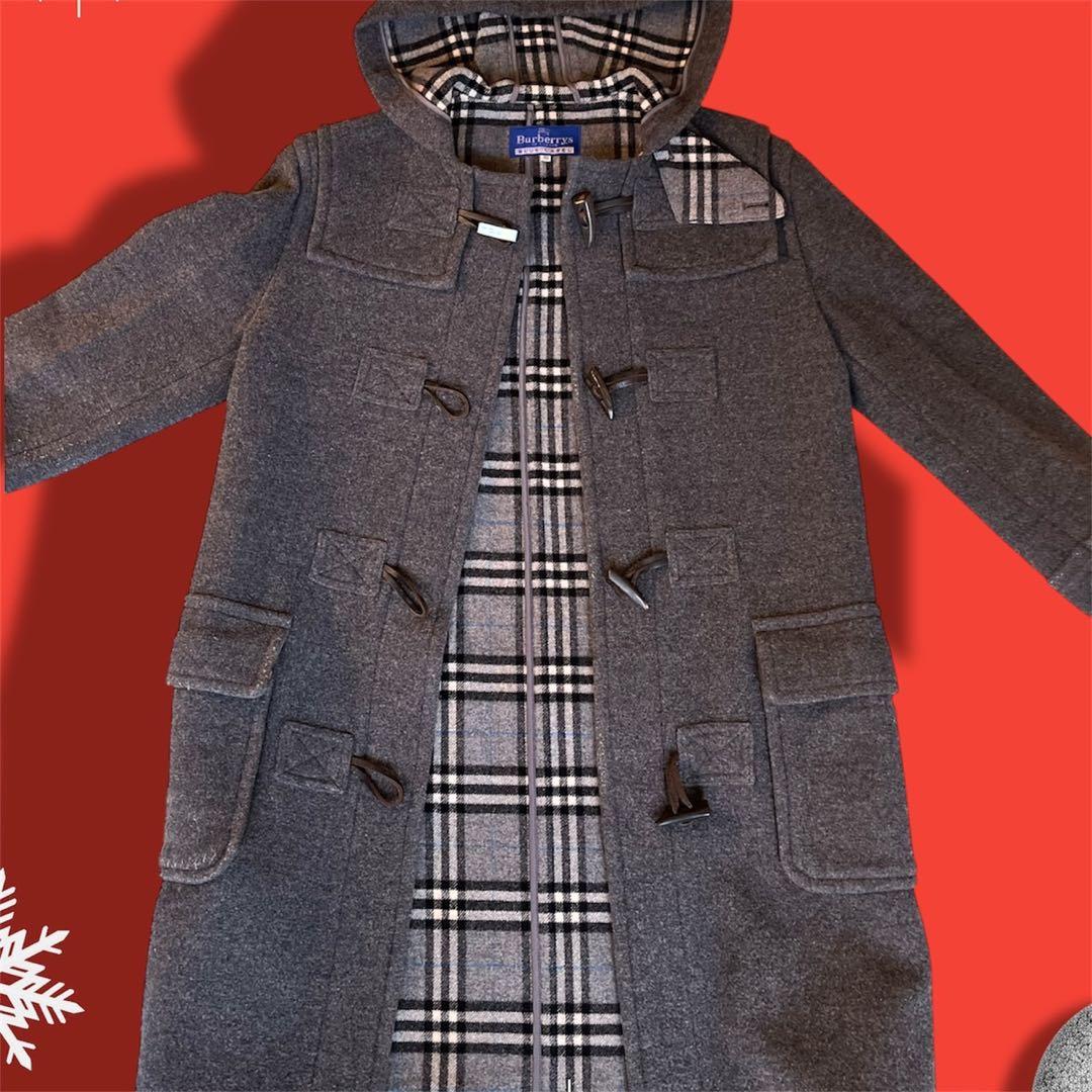 BURBERRY BLUE LABEL チェック ロングダッフルコート