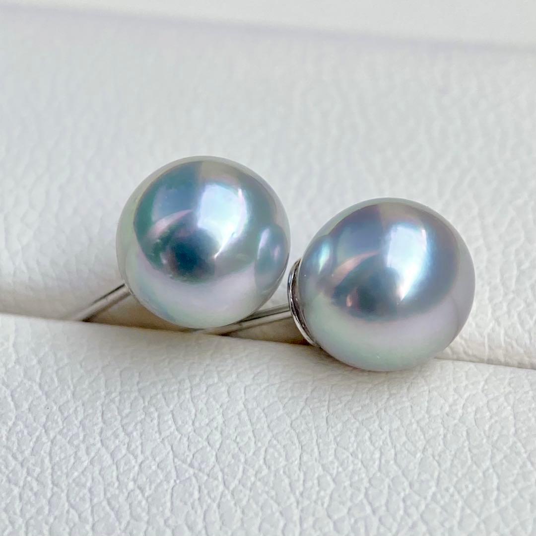 AYA様まとめ専用本真珠あこや真珠グレーピンク無調s925直結ピアスBL951