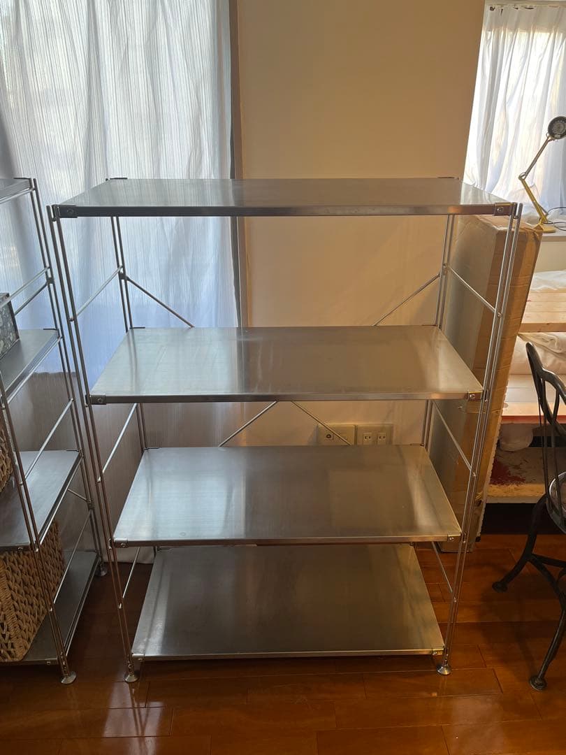 無印良品　2021年　ステンレスユニットシェルフ　ステンレス棚セット　ワイド　中