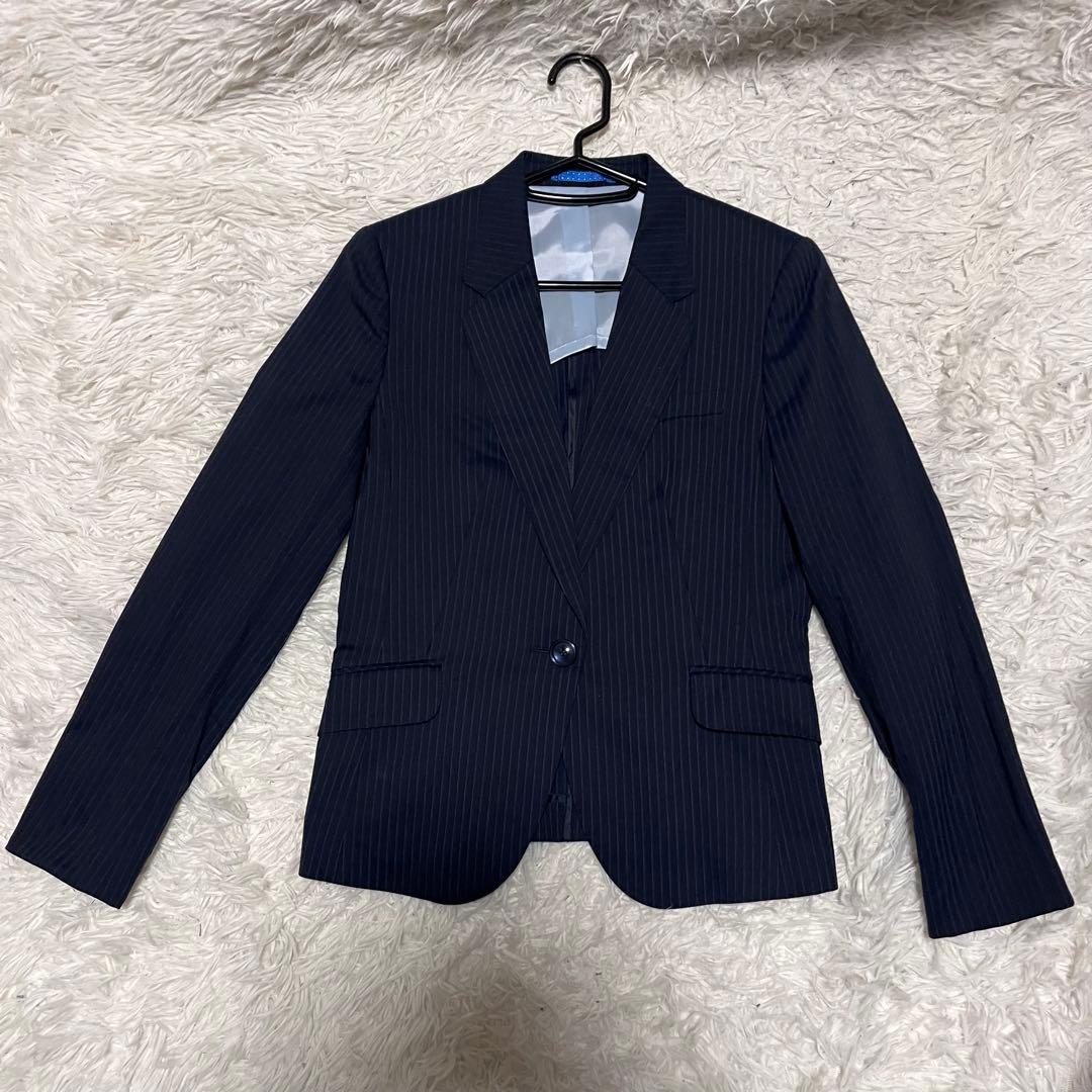 【美品】LES MUES ビジネススーツ　L シルク混　ストレッチ　アオキ